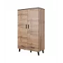 Cama Meble LOTTA 2D2D roupeiro, carvalho Wotan + preto mate