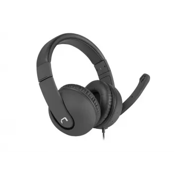 Headset binaural com fios NATEC Rhea com microfone de arco, conectores de 3,5 mm, cabo de 2,2 m, impedância de 32 Ω