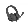 Headset binaural com fios NATEC Rhea com microfone de arco, conectores de 3,5 mm, cabo de 2,2 m, impedância de 32 Ω