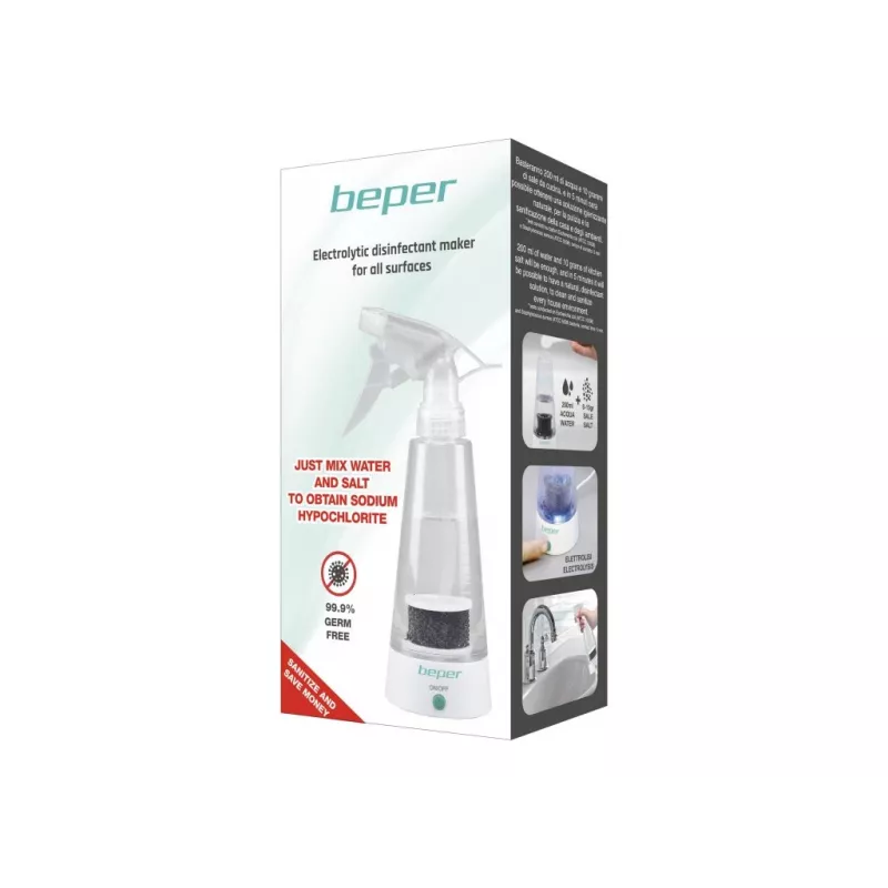 Beper P202VAL100 pulverizador nebulizador desinfetante, gerador de hipoclorito de sódio, 10 W, USB