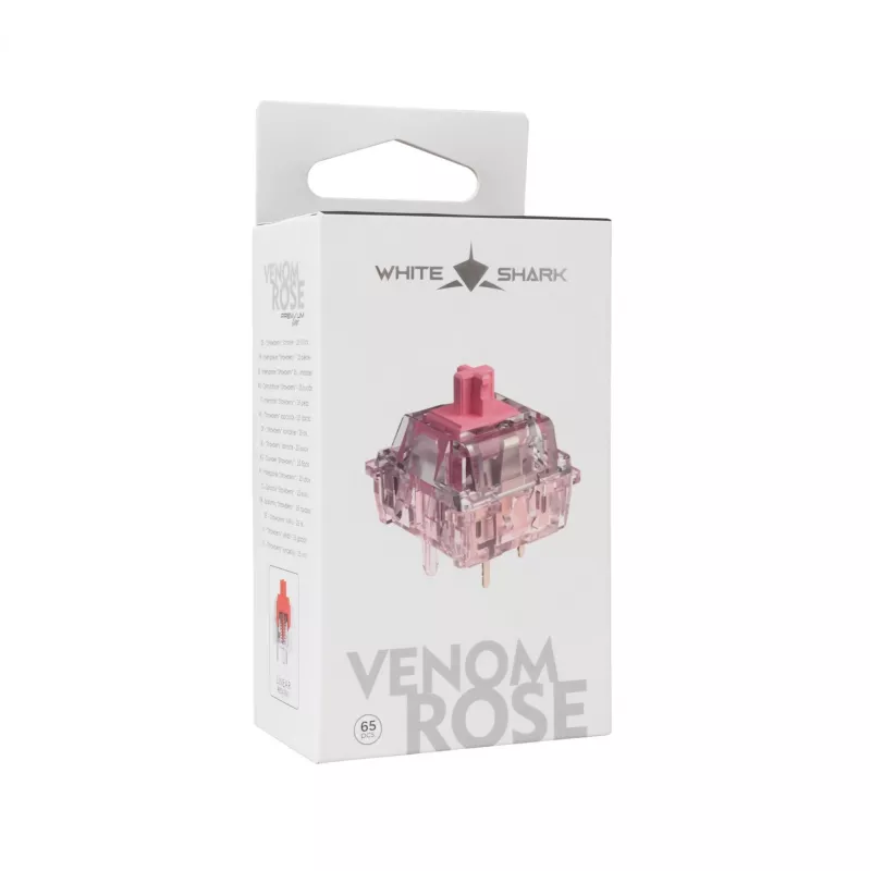 White Shark Venom Rose interruptores mecânicos para teclado, 65 unid.