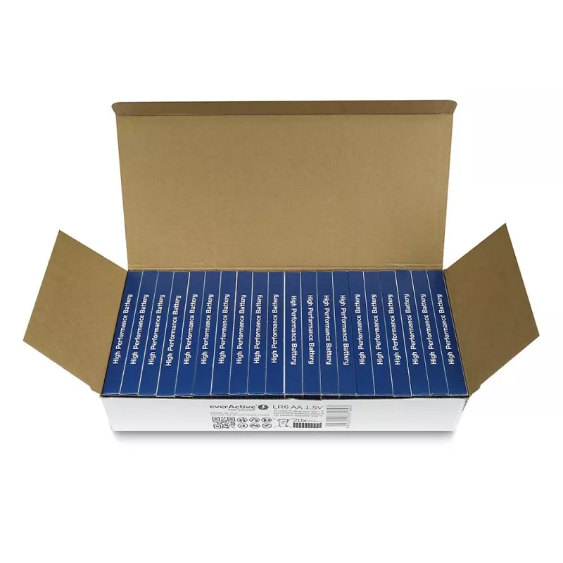 Pilhas alcalinas AA descartáveis everActive LR610PAKPA, 1,5 V, 3000 mAh, pack de 10