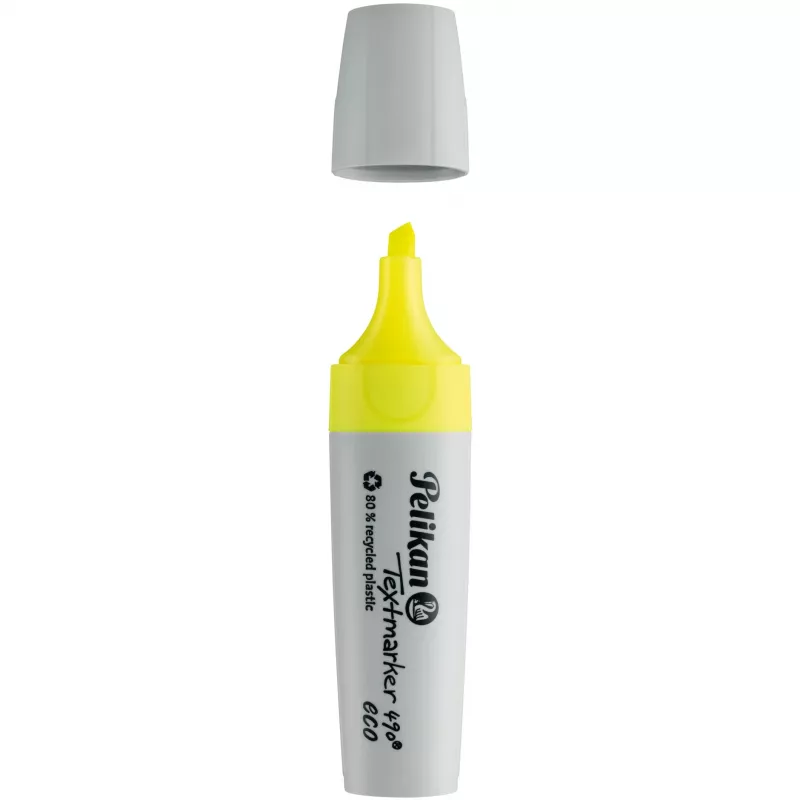 Marcador Pelikan Textmarker 490 eco ponta chanfrada amarelo