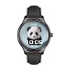 Smartwatch Colmi L28 com bracelete de silicone preta e bracelete de couro preta