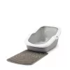 Savic Aseo caixa de areia aberta para gatos, 56 x 39 x 27,5 cm, cinzenta com rebordo branco