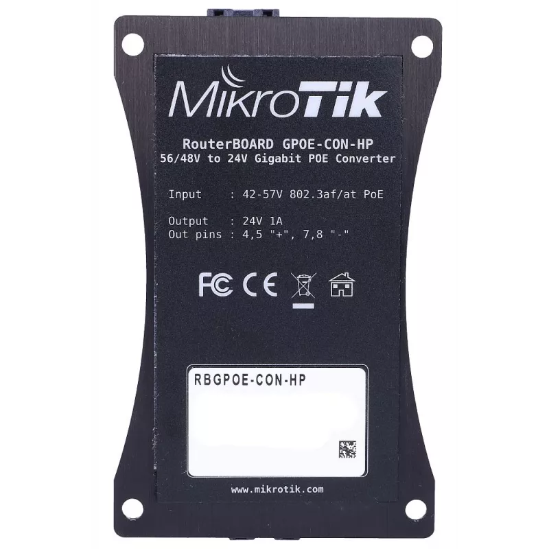 Adaptador PoE Mikrotik RBGPOE-CON-HP Gigabit Ethernet 24 V