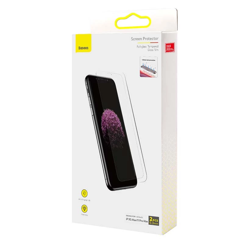 Proteção de ecrã em vidro temperado Baseus SGBL060302 para iPhone XS Max / 11 Pro Max 0,3 mm 2 unid.