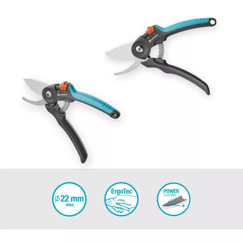 Tesoura de poda GARDENA PremiumCut 12241-20 bypass, cinzento/turquesa
