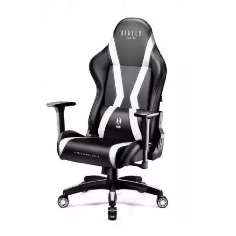 Cadeira de gaming normal Diablo X-HORN 2.0 preta e branca