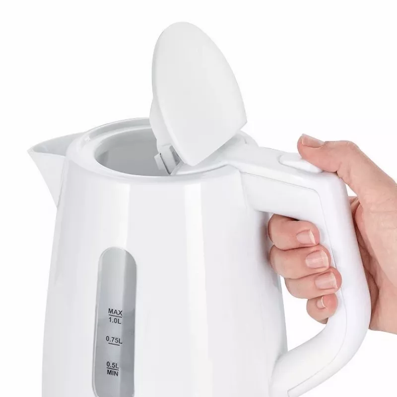 Chaleira elétrica SEVERIN 1 L 2200 W branca — sem fios, base de 360°, resistência oculta