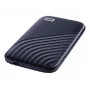 WD My Passport SSD WDBAGF0010BBL - SSD - encriptado - 1 TB - externo (portátil) - USB 3.2 Gen 2 (conector USB-C) - AES de 256 bits - azul meia-noite
