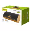 Caixa de pão Maestro MR-1775-BLACK preta, madeira bambu, metal