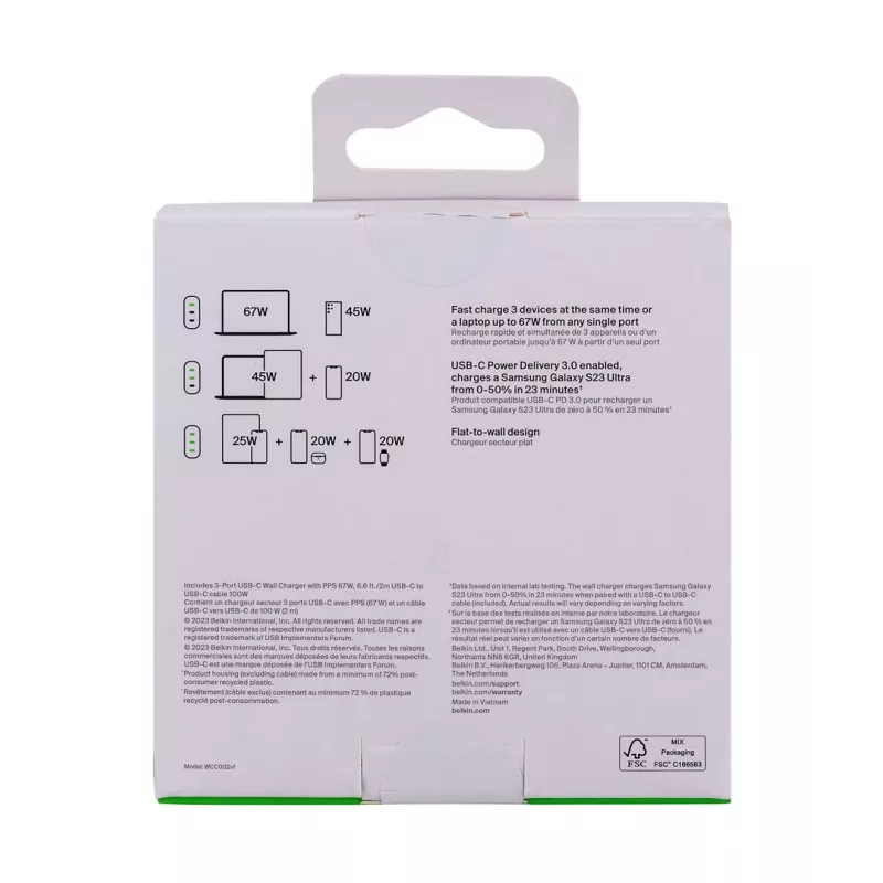 Belkin BoostCharge portátil, smartphone, Universal branco carregador rápido AC para interior