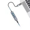 Hub USB GRAUGEAR G-HUB31L-A — host USB 3.2 Gen 1 Type-A, 3 portas USB 3.2 Gen 1 Type-A + RJ-45, 5000 Mbit/s