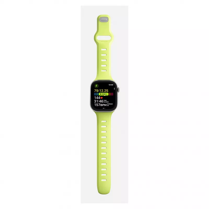 Pulseira Nomad Tempo Band verde-clara de borracha, 18 mm de largura, pulso 135–175 mm