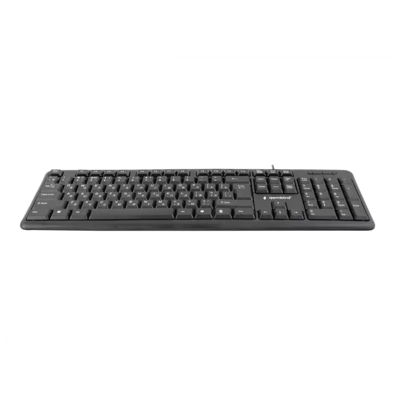 Teclado Gembird KB-U-103-RU Escritório USB QWERTY Inglês Russo Preto