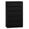 Cómoda Top e Shop M5 CZERŃ, 5 gavetas, preta, 700×400×1120 mm, aglomerado