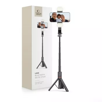 Tech-Protect L05S pau de selfie com tripé, luz LED e telecomando Bluetooth