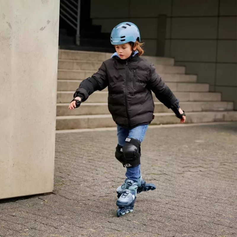 Patins em linha HUDORA Leon 2.0, tamanho ajustável 29–32, azul/cinzento