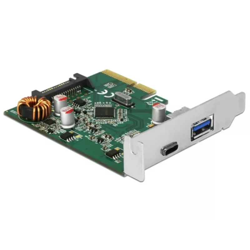 DeLOCK 90299 Placa PCIe x4, 1x USB Type-C + 1x USB Type-A, USB 3.2 Gen 2 (10 Gbps)