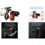Conjunto de luzes para bicicleta FISCHER FAHRRAD PLUS 110 TWIN STOP LED preto, luz dianteira e traseira, LED