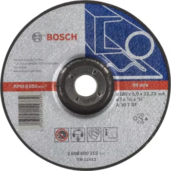 Disco de rebarbar Expert for Metal, Ø 180 mm, furo de rebarbar 22,23 mm, A 30 T BF, curvado