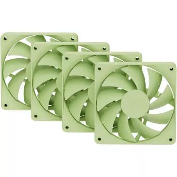 Ventoinha de refrigeração para computador HYTE FA12-MM-4 120 mm, 1500 rpm, 72 m³/h, 1,6 mmH₂O, rolamento fluido dinâmico, verde, pack de 4