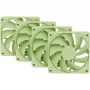 Ventoinha de refrigeração para computador HYTE FA12-MM-4 120 mm, 1500 rpm, 72 m³/h, 1,6 mmH₂O, rolamento fluido dinâmico, verde, pack de 4