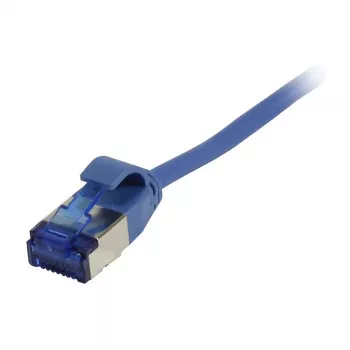 Synergy 21 Cabo de rede RJ45, CAT6A 500 MHz, 0,25 m, azul, U/FTP, Slimline redondo d=3,8 mm, TPE (Superflex), AWG32, Synergy 21 – Digital/Dados – Rede