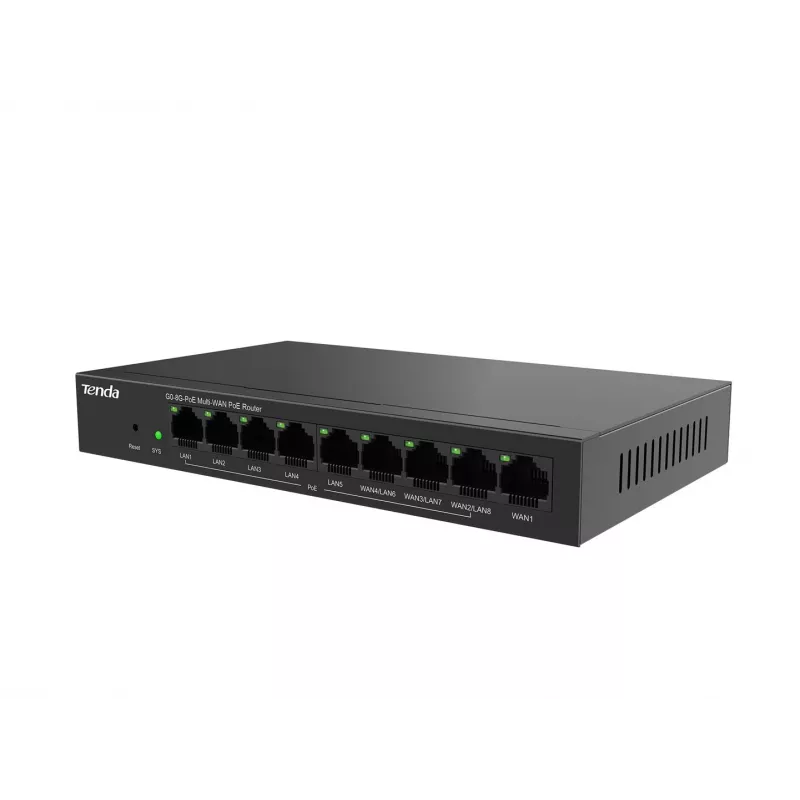 Router com fios Tenda G0-8G-PoE Gigabit Ethernet preto