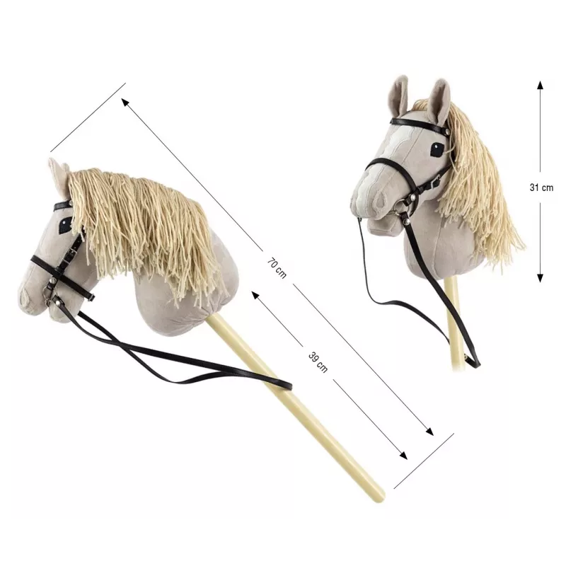 Cavalo de pau de peluche Milly Mally 6626 cinzento-claro – milly mally peluche, cavalo de pau para montar