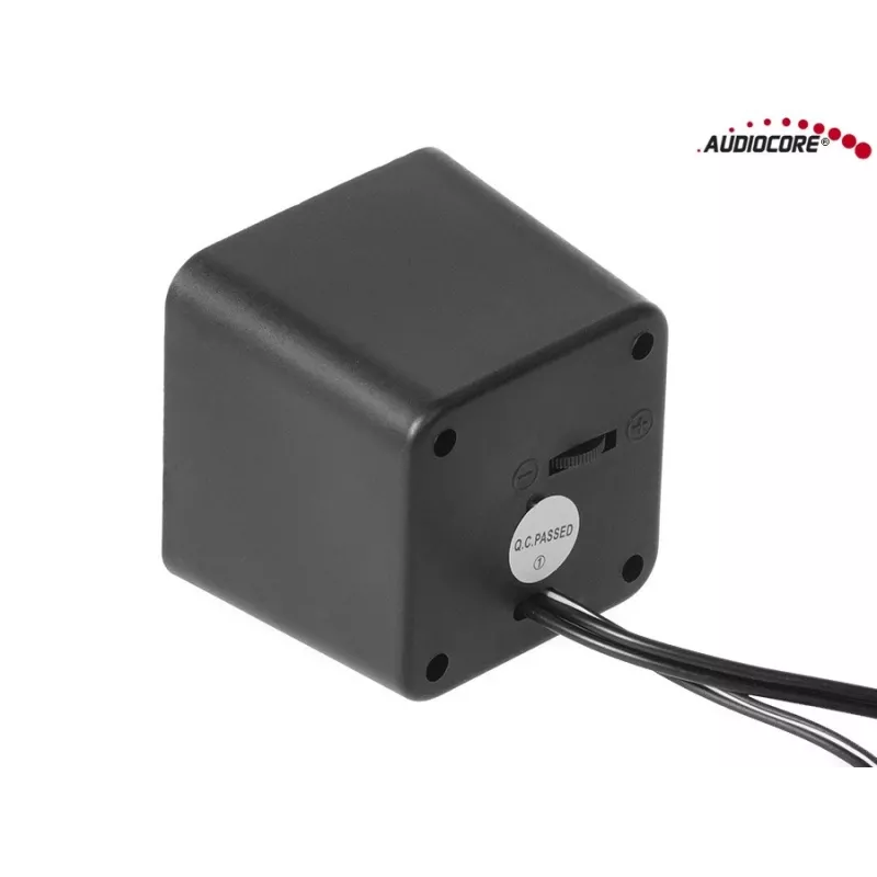 Altifalantes para PC 2 vias Audiocore AC870 B — 3 W RMS, alimentação USB com fios, entrada de 3,5 mm, 2.0 canais