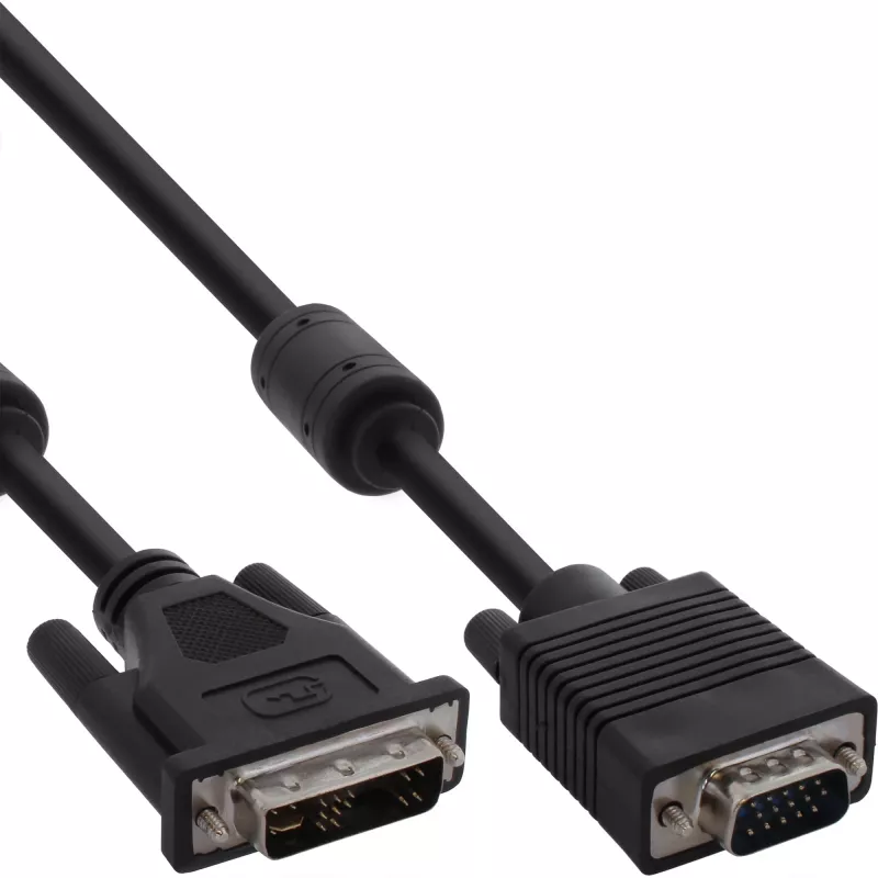 Cabo DVI-A InLine 12+5 macho / 15 pinos HD macho VGA 2 m
