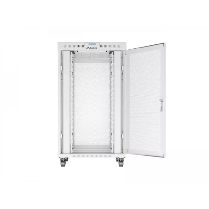 ARMÁRIO RACK DE CHÃO 19 27U 800X1000 CINZENTO PORTA PERFURADA LCD LANBERG (embalagem plana)