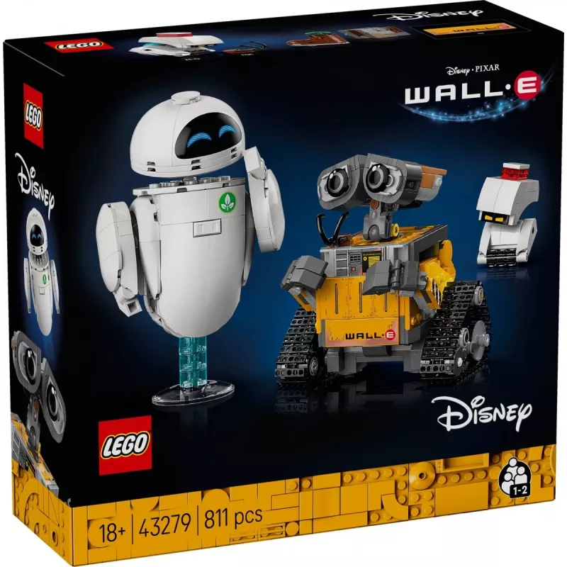 LEGO Disney Pixar 43279 WALL-E e EVE conjunto de construção, 811 peças, 18+