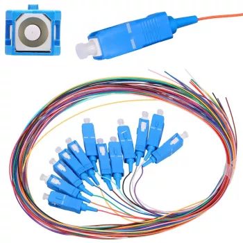 Conjunto de pigtails SC/UPC monomodo Extralink G.652D 900µm FTTH 1,5 m 12 unid. 12 cores