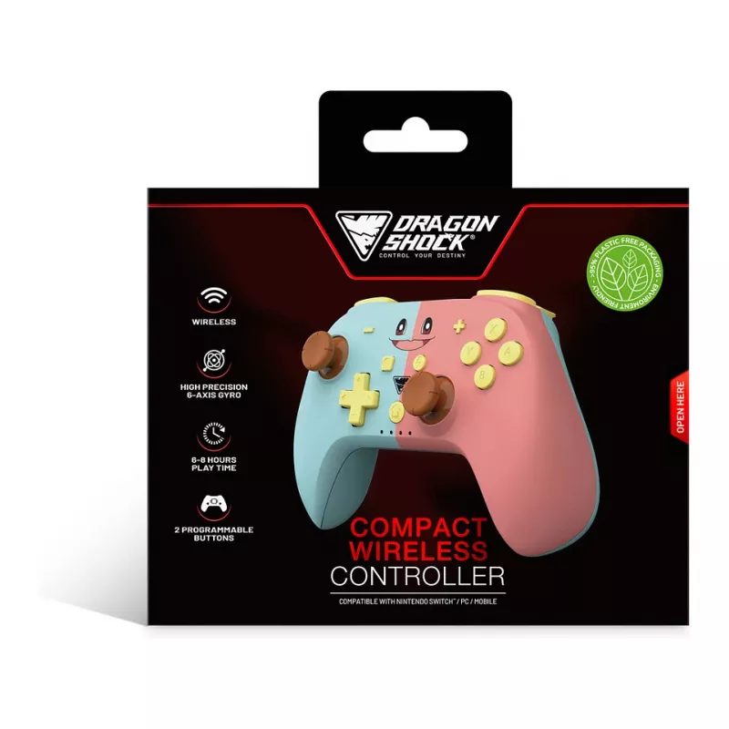 Dragonshock comando Poptop sem fios cubos rosa azul Switch