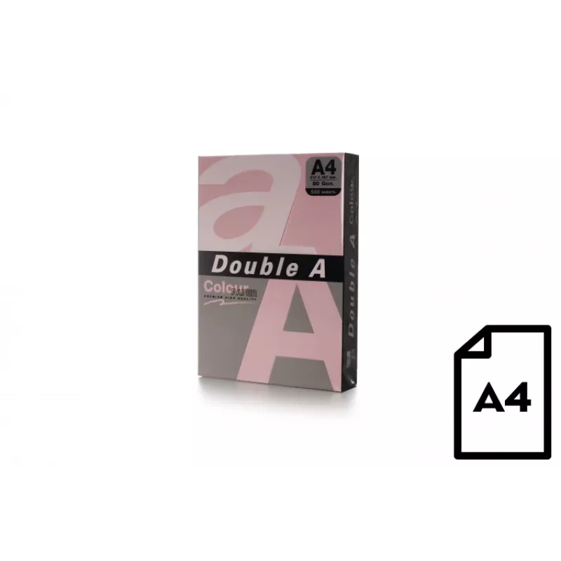 Papel colorido Double A, 80 g, A4, 500 folhas, rosa