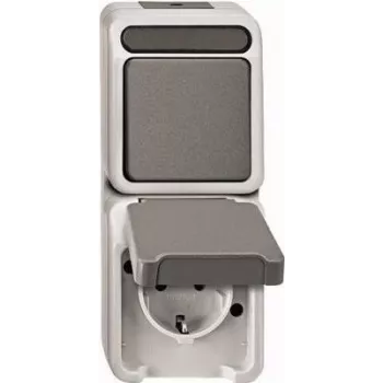 Caixa de embutir Merten MEG3495-8029 Tipo F, Cinzento, 73×165×60 mm