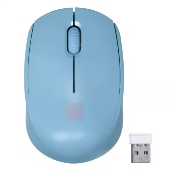 Rato sem fios ambidestro NATEC STORK – Bluetooth + USB Type-A, 1600 DPI, 3 botões, Azul-claro