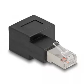 Delock - Adaptador de rede - RJ-45 (macho) angular para a direita para RJ-45 (fêmea) - CAT 6a