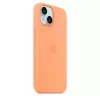 Capa de silicone Apple iPhone 15 com MagSafe – Orange Sorbet