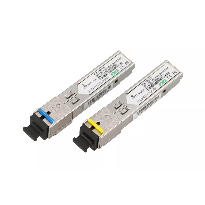 Extralink SFP 1.25G par de módulos WDM 1310/1550nm monomodo 3km SC DOM para HP/Aruba