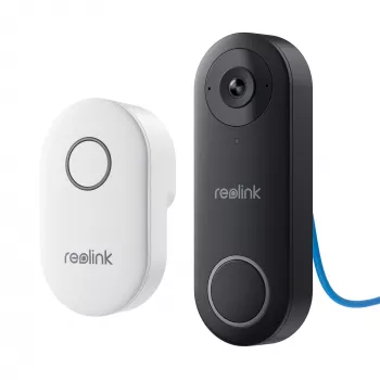 Reolink D340P - Campainha de vídeo com fios 5MP com campainha, PoE, deteção de pessoas, áudio bidirecional, compatível com NVRs