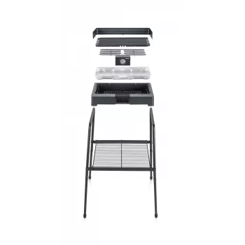 Grelhador elétrico Severin PG 8568 2200 W preto superfície de cozedura retangular