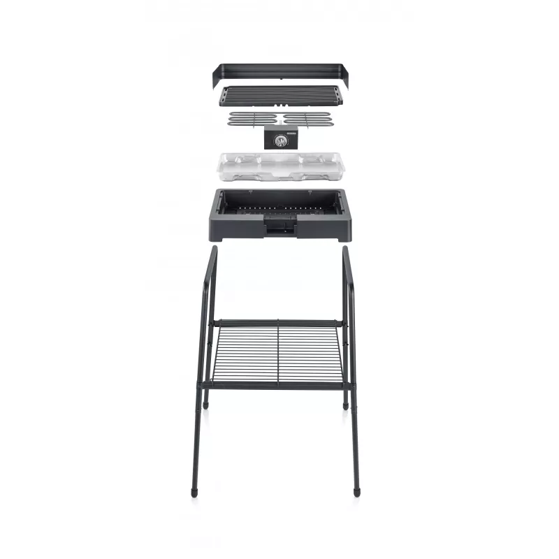 Grelhador elétrico Severin PG 8568 2200 W preto superfície de cozedura retangular