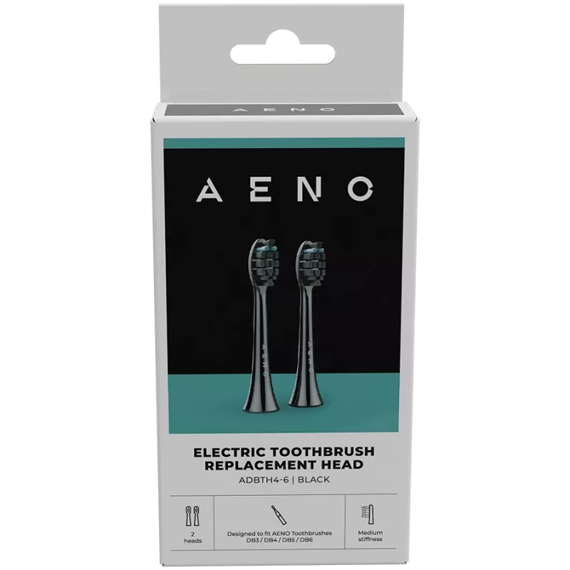 Cabeças de escova de substituição AENO, Preto, cerdas Dupont, 2 unid. no conjunto (para ADB0004/ADB0006 e ADB0003/ADB0005)