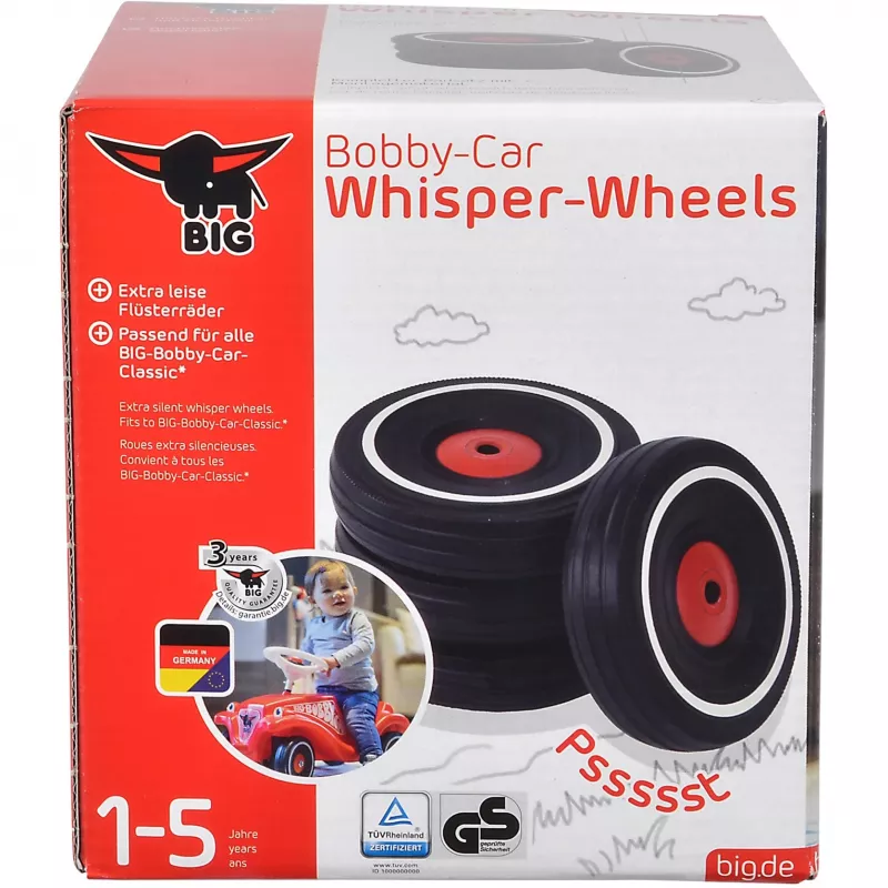 Carro deslizante Simba-Dickie BIG Bobby-Car Whisper Wheels, conjunto de rodas silencioso
