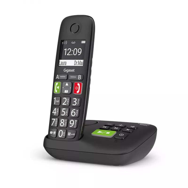 Gigaset E290A Telefone analógico/DECT com identificação de chamadas Preto