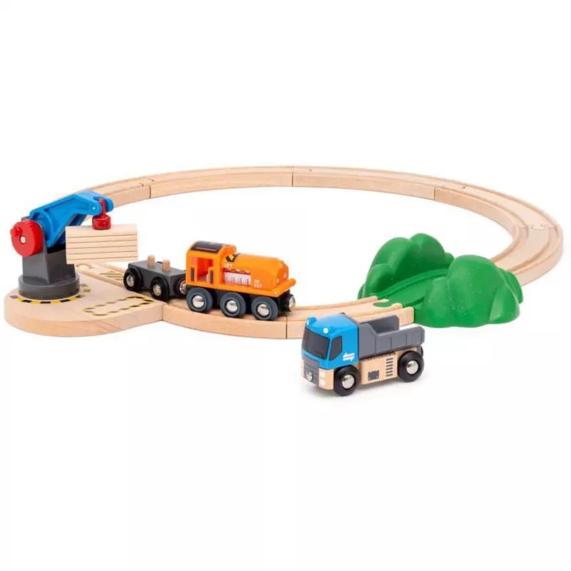 Brio World conjunto inicial de comboio de mercadorias com grua